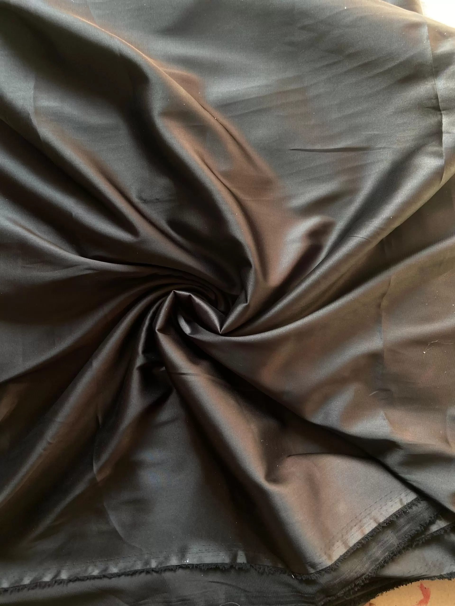 Black Plain Moss Satin Fabric