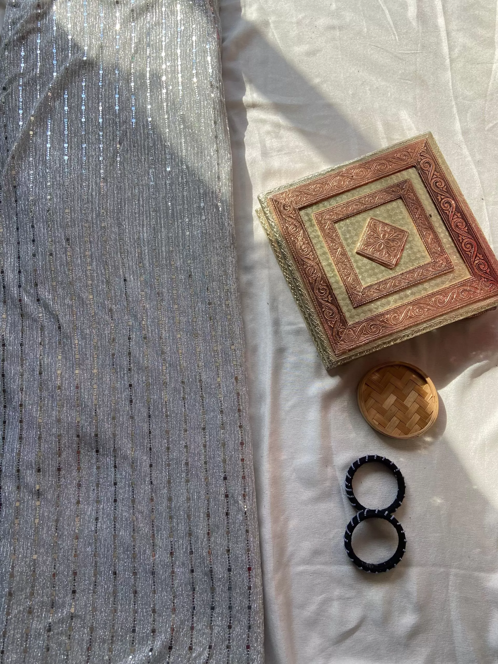 Imported moonlight Sequin On Silver