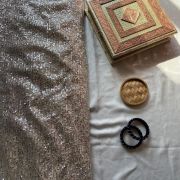 Imported Lycra Thread & Sequin Embroidery on Cream Fabric