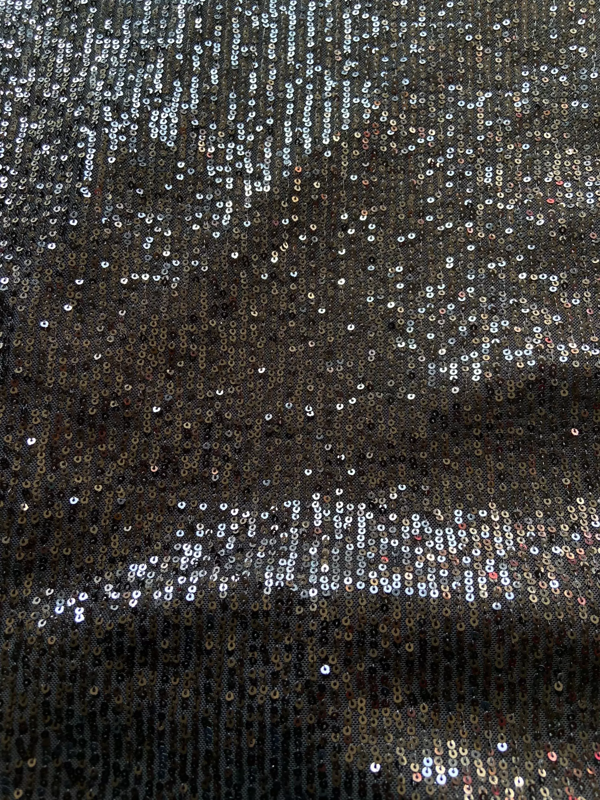 Imported Lycra Thread & Sequin Embroidery on Black Fabric