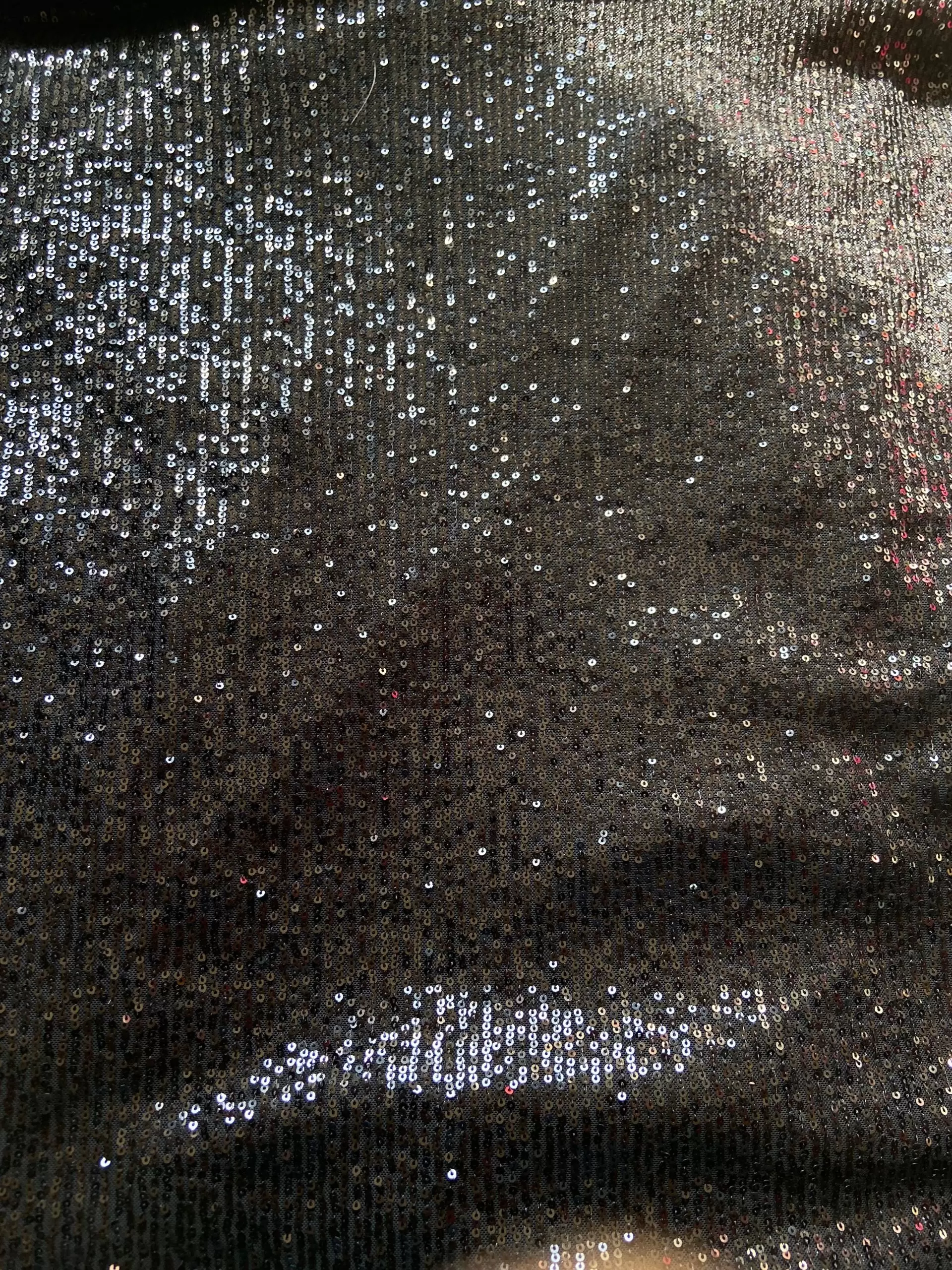 Imported Lycra Thread & Sequin Embroidery on Black Fabric