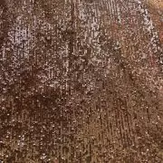 Imported Lycra Thread & Sequin Embroidery on Golden Fabric