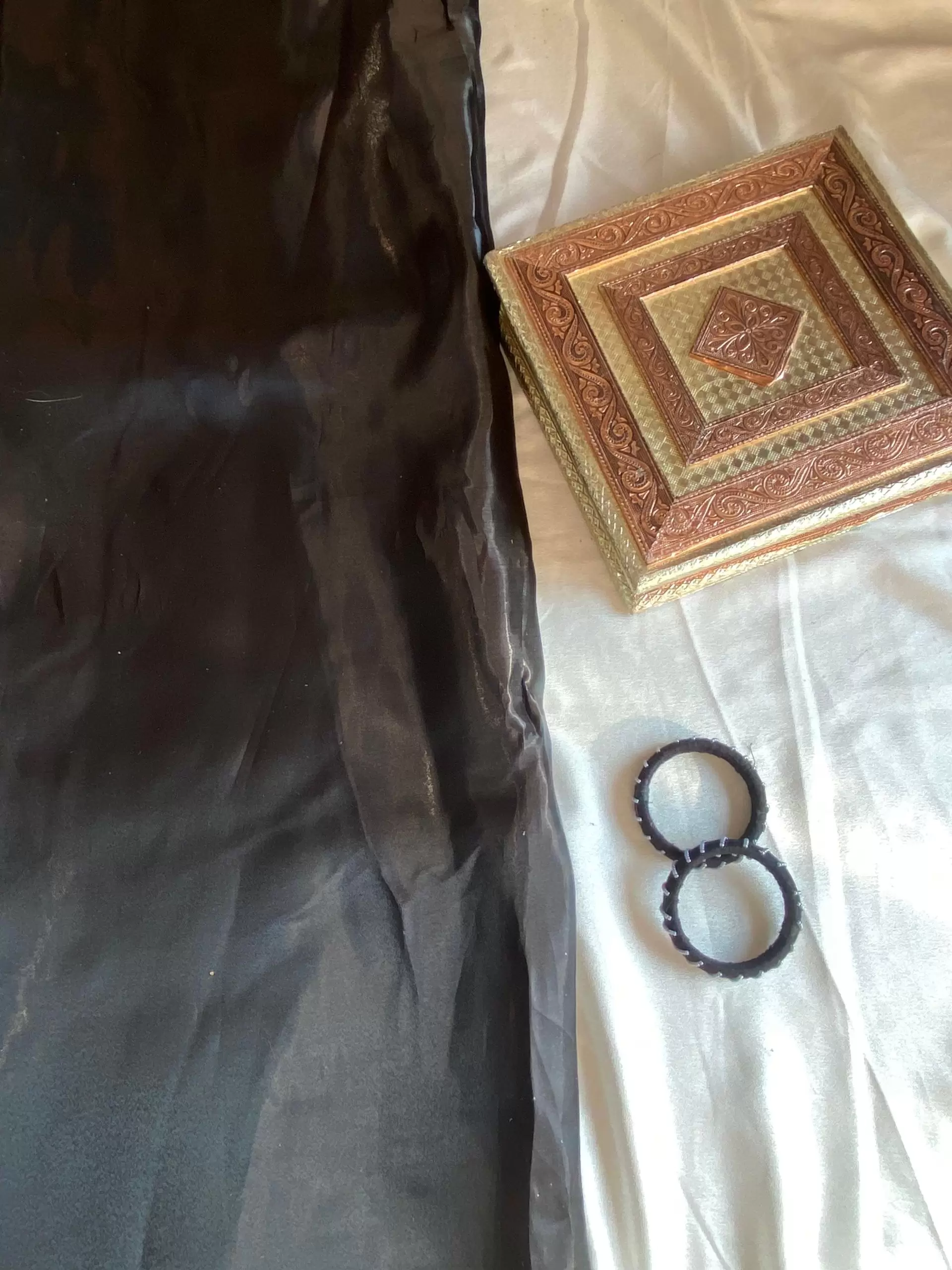 Black Thick Organza Plain Fabric