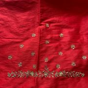 Red Heavy Hand Embroidery with Buti Work on Silk – Unstitched Blouse Piece
