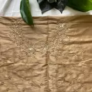 Golden Heavy Hand Embroidery with Buti Work on Silk – Unstitched Blouse Piece