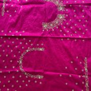 Pink Heavy Hand Embroidery with Buti Work On Silk Unstitched Blouse