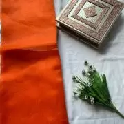 Orange plain organza fabic