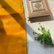 Yellow plain organza fabric