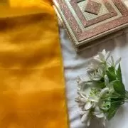 Yellow plain organza fabric