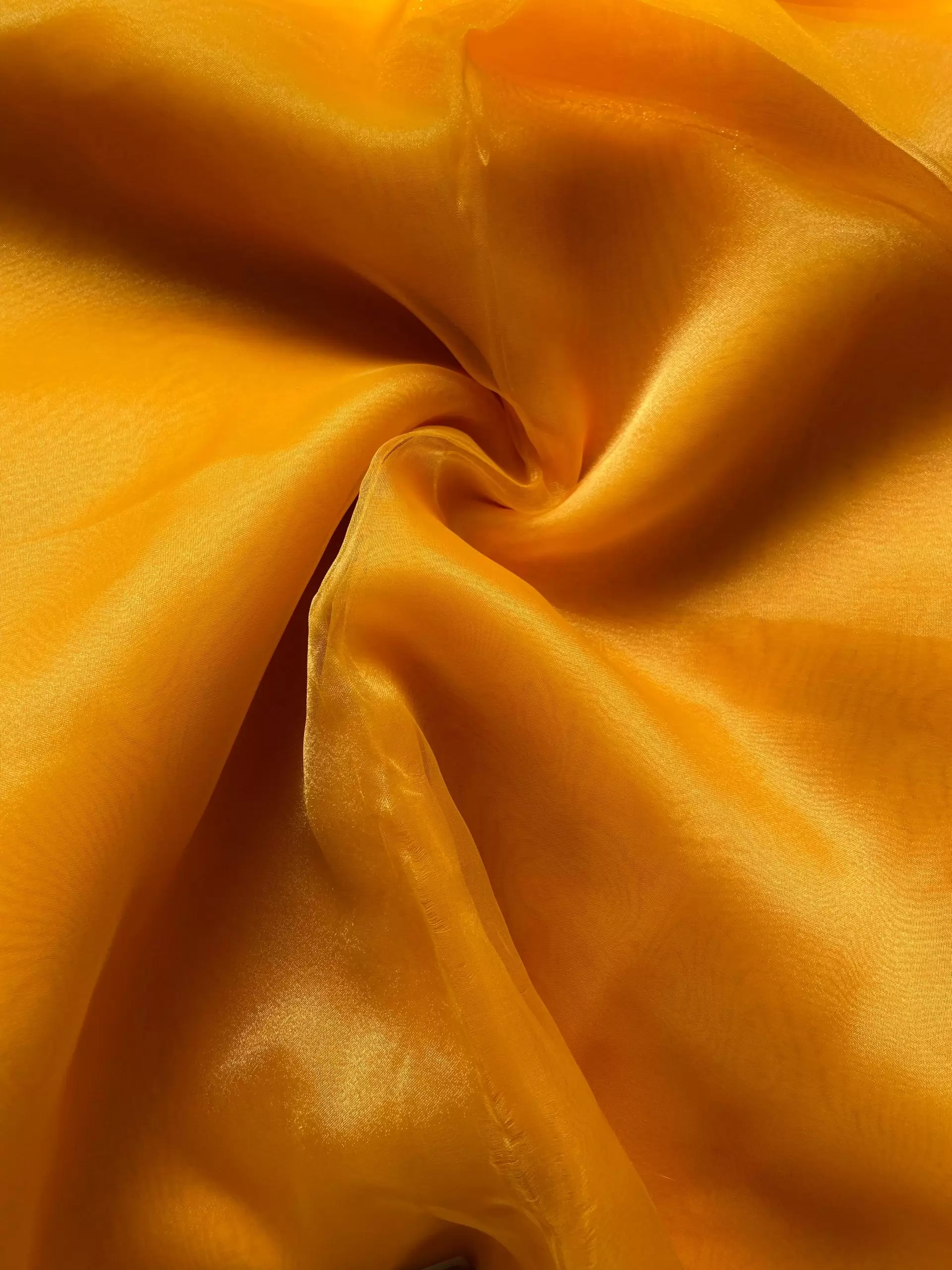 Yellow plain organza fabric