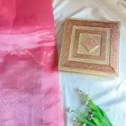 Blush pink plain organza fabric