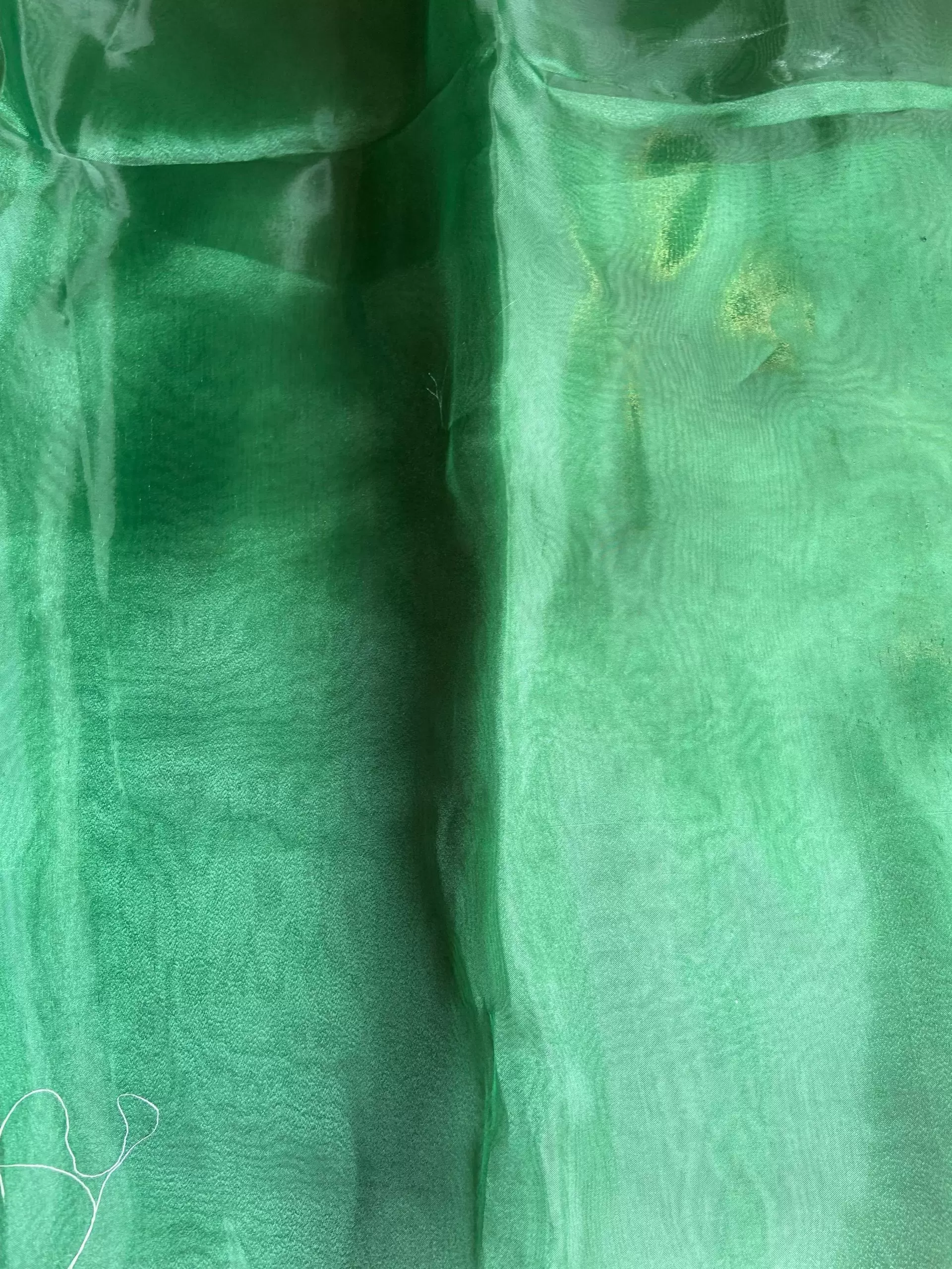 Bottle green plain organza fabric