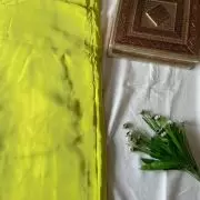 Parrot green plain pure crepe fabric