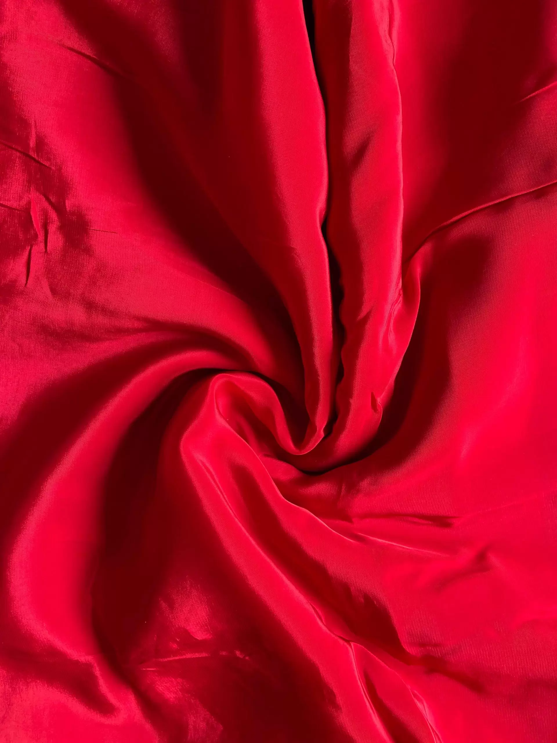 Red plain pure crepe fabric