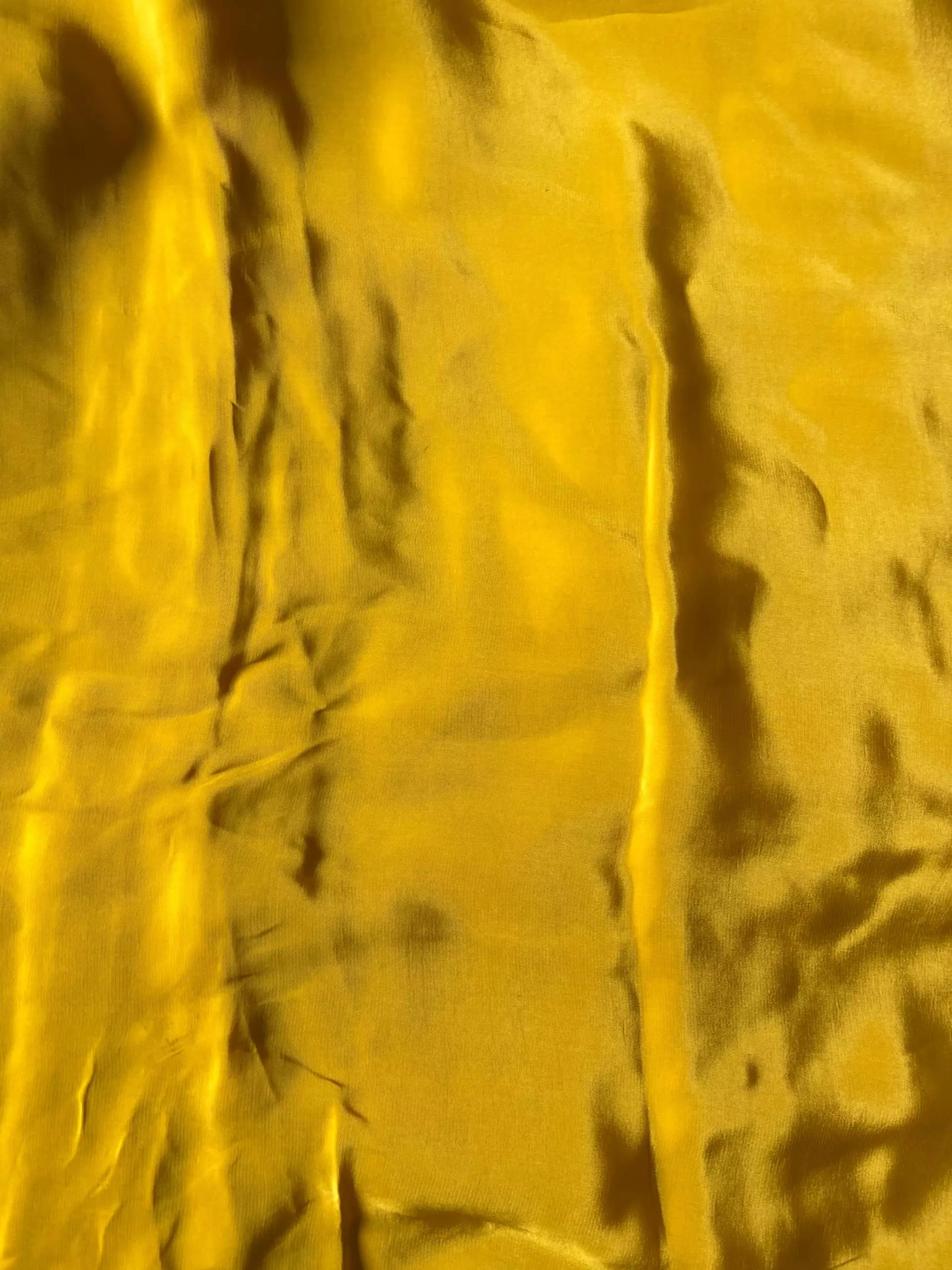 Mustard yellow plain pure crepe fabric