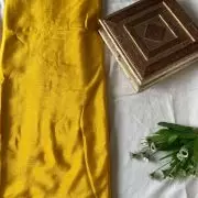Plain yellow art chinon fabric