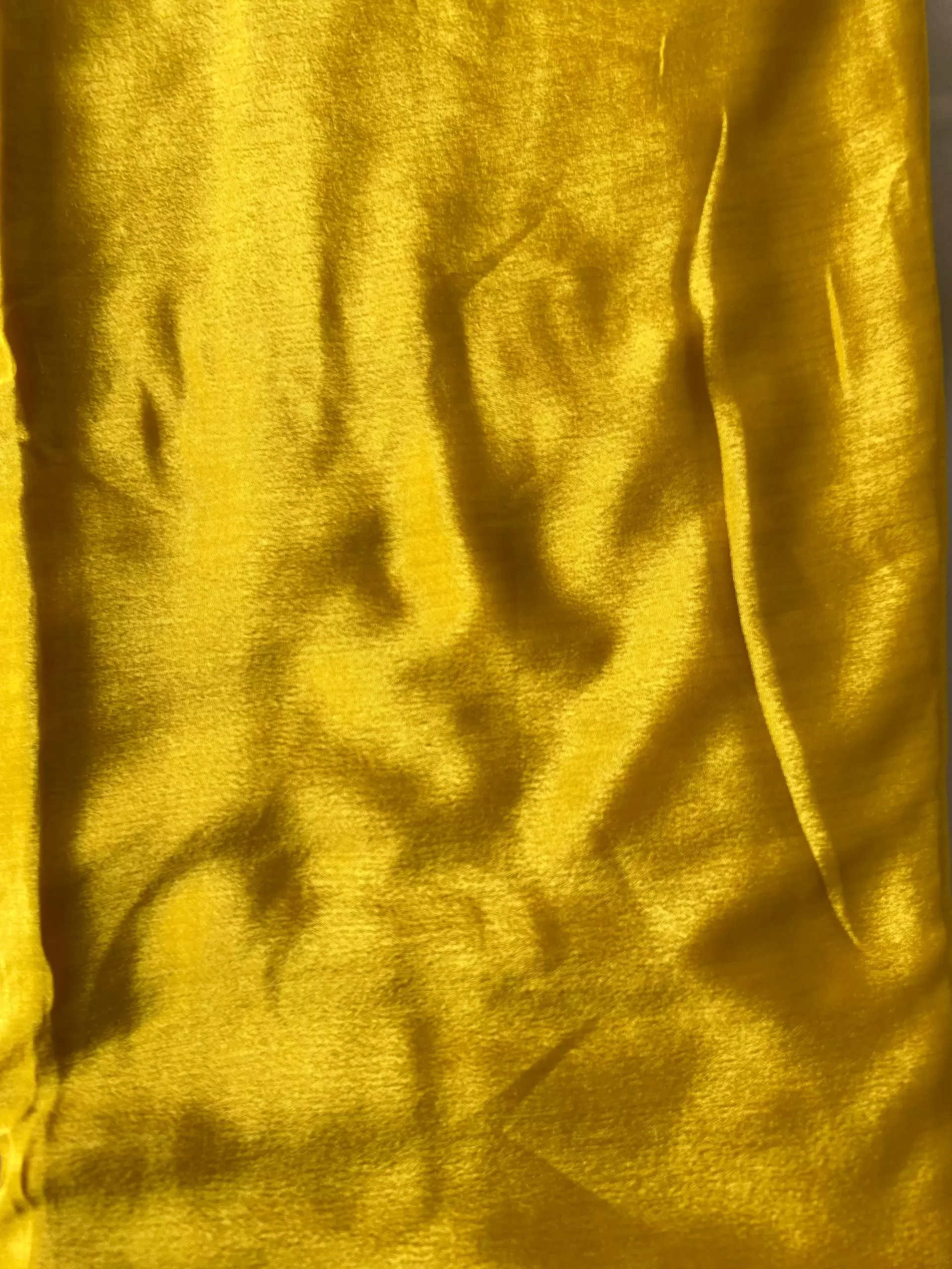 Plain yellow art chinon fabric