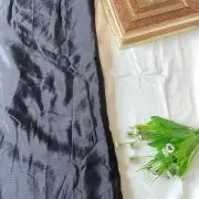 Plain black art chinon fabric