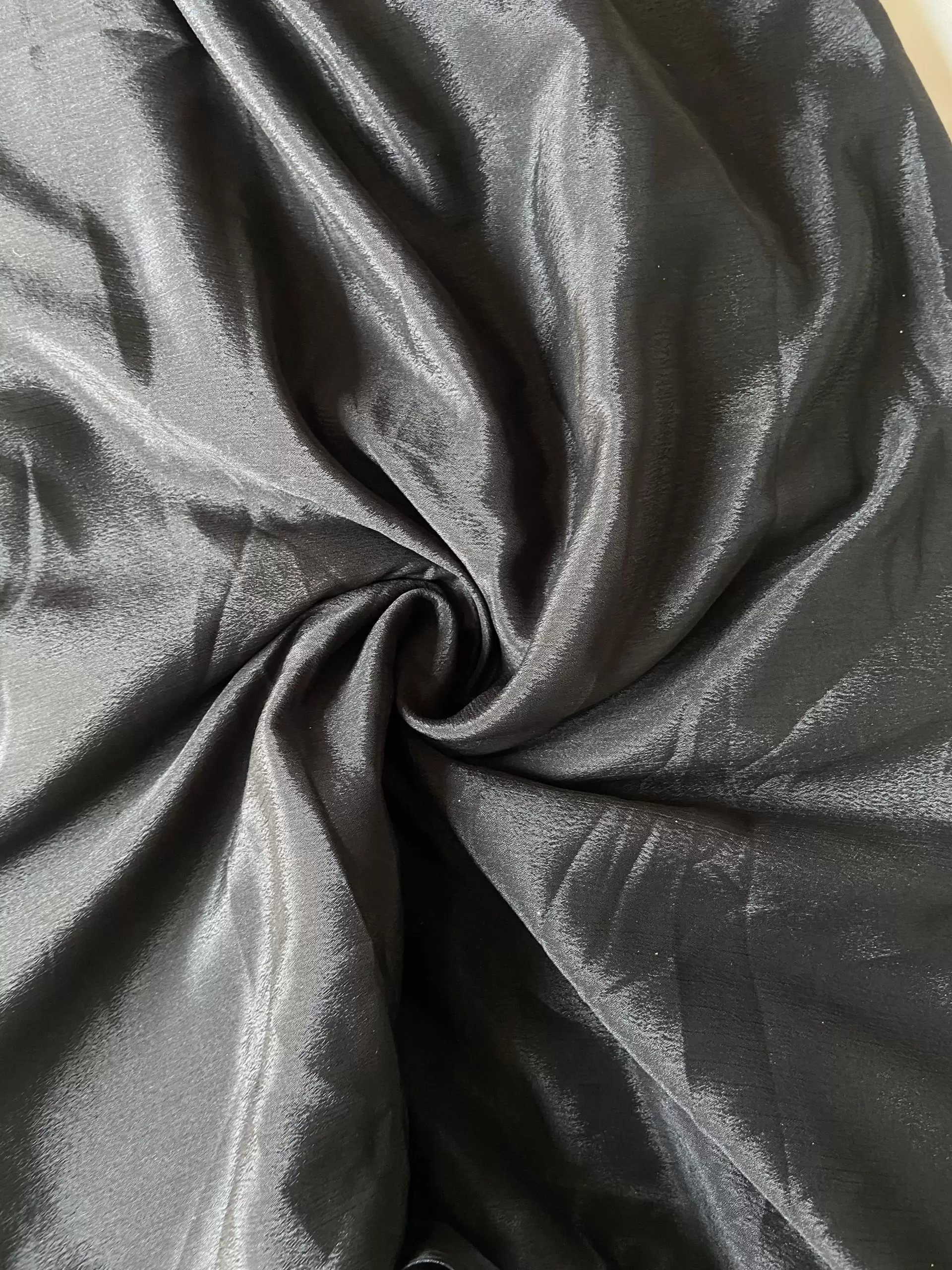 Plain black art chinon fabric