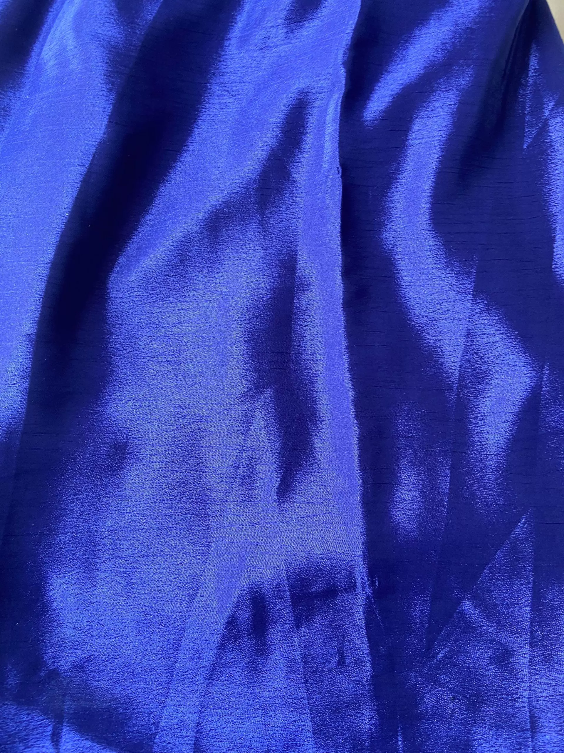 Plain blue art chinon fabric