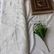 Plain white art chinon fabric