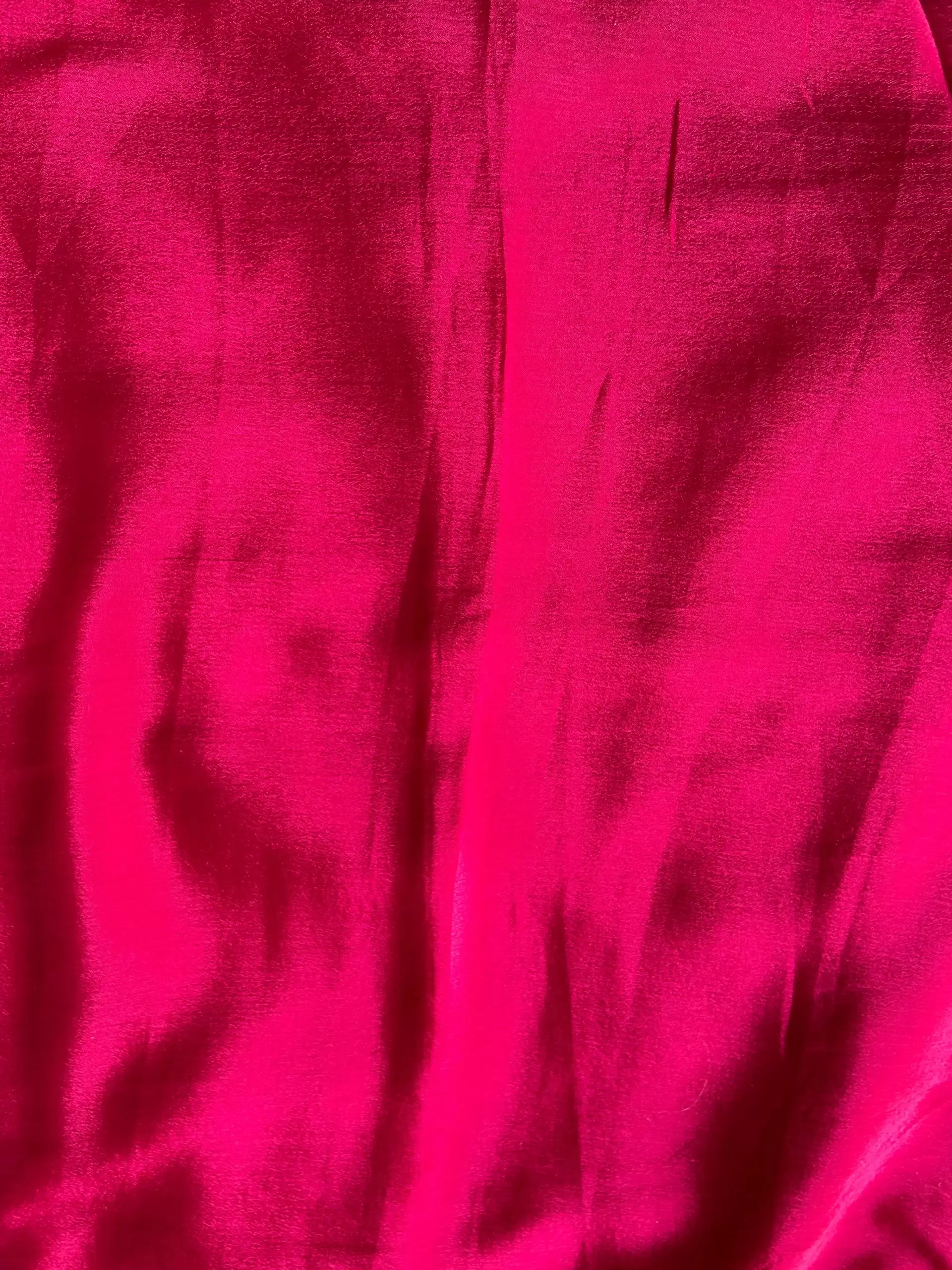 Plain rani pink art chinon fabric