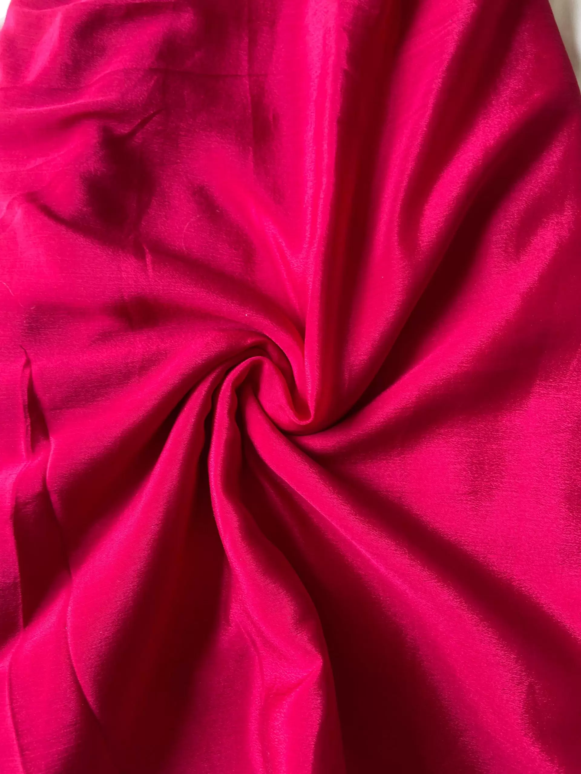 Plain rani pink art chinon fabric