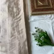 Plain beige art chinon fabric