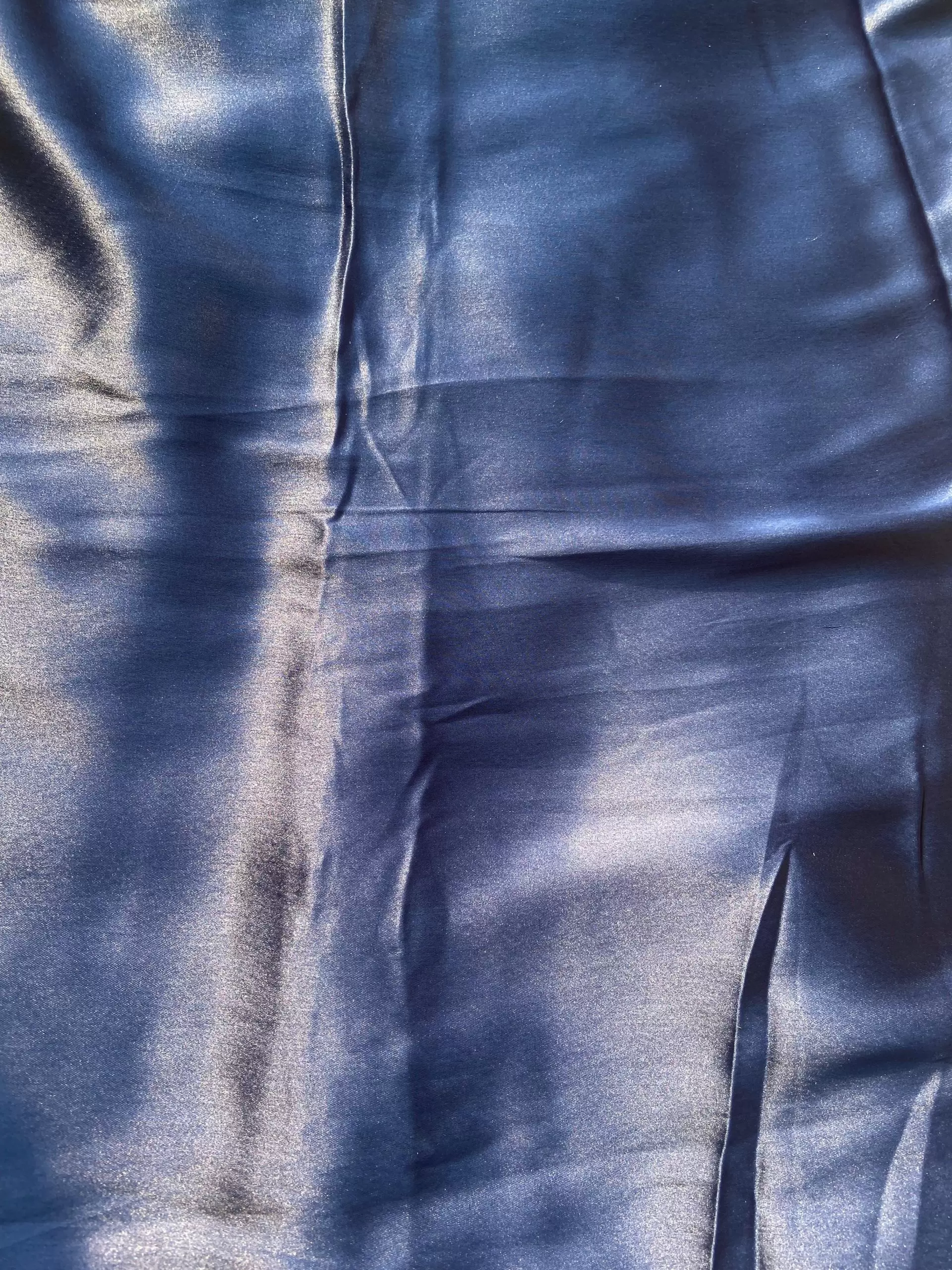 Navy blue plain moss satin fabric