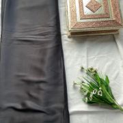 Black plain satin fabric