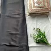 Black plain satin fabric