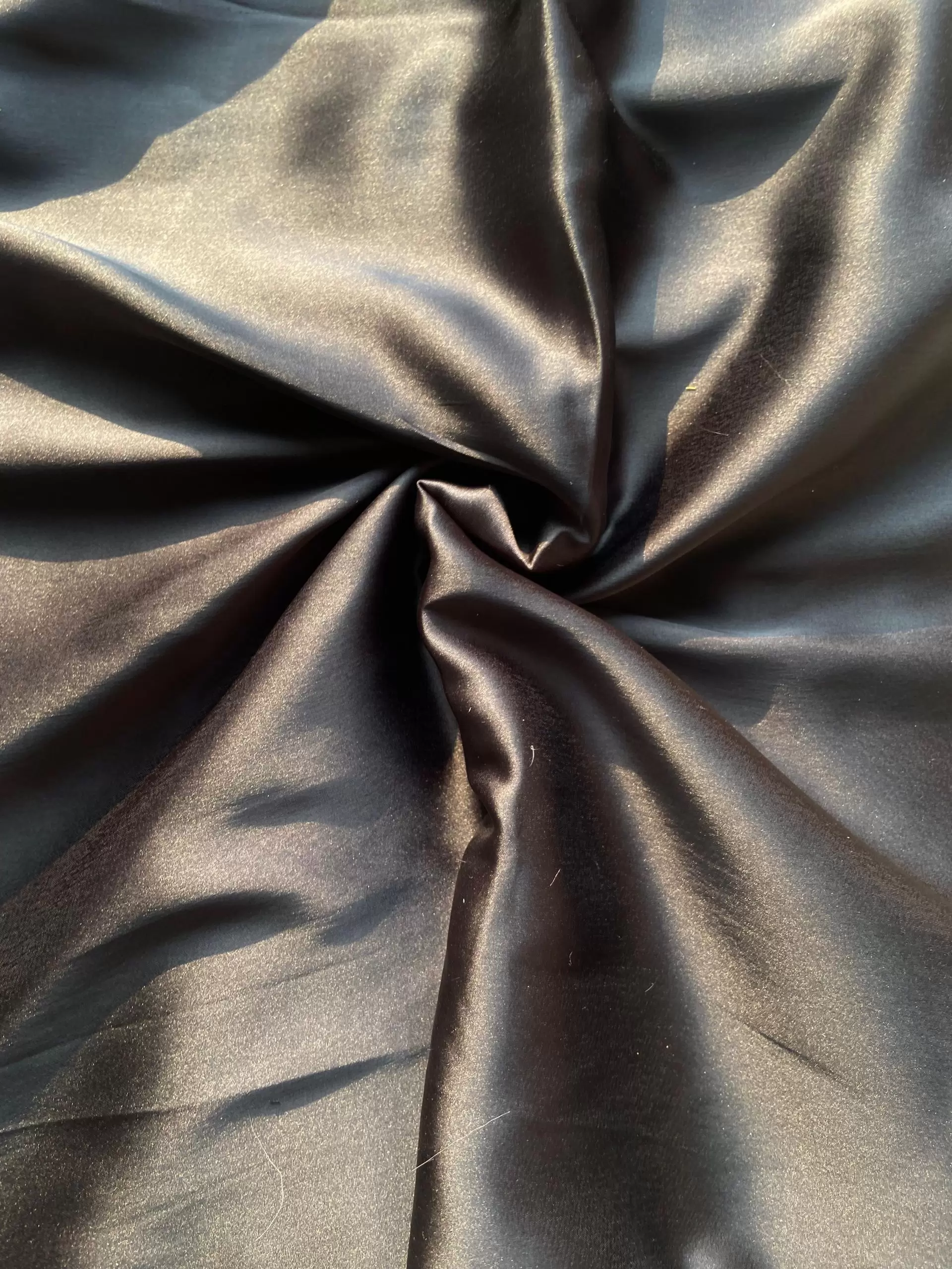 Black plain satin fabric