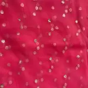 All Over Gold Sequin Buti On Vibrant Pink Net Fabric