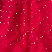 All Over Gold Sequin Buti On Hot Pink Net Fabric