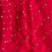 All Over Gold Sequin Buti On Hot Pink Net Fabric