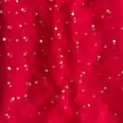 All Over Gold Sequin Buti On Hot Pink Net Fabric