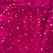 All Over Gold Sequin Buti On Rani Pink Net Fabric