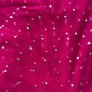 All Over Gold Sequin Buti On Rani Pink Net Fabric