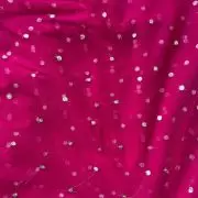All Over Gold Sequin Buti On Rani Pink Net Fabric