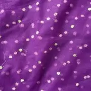 All Over Gold Sequin Buti On Purple Net Fabric