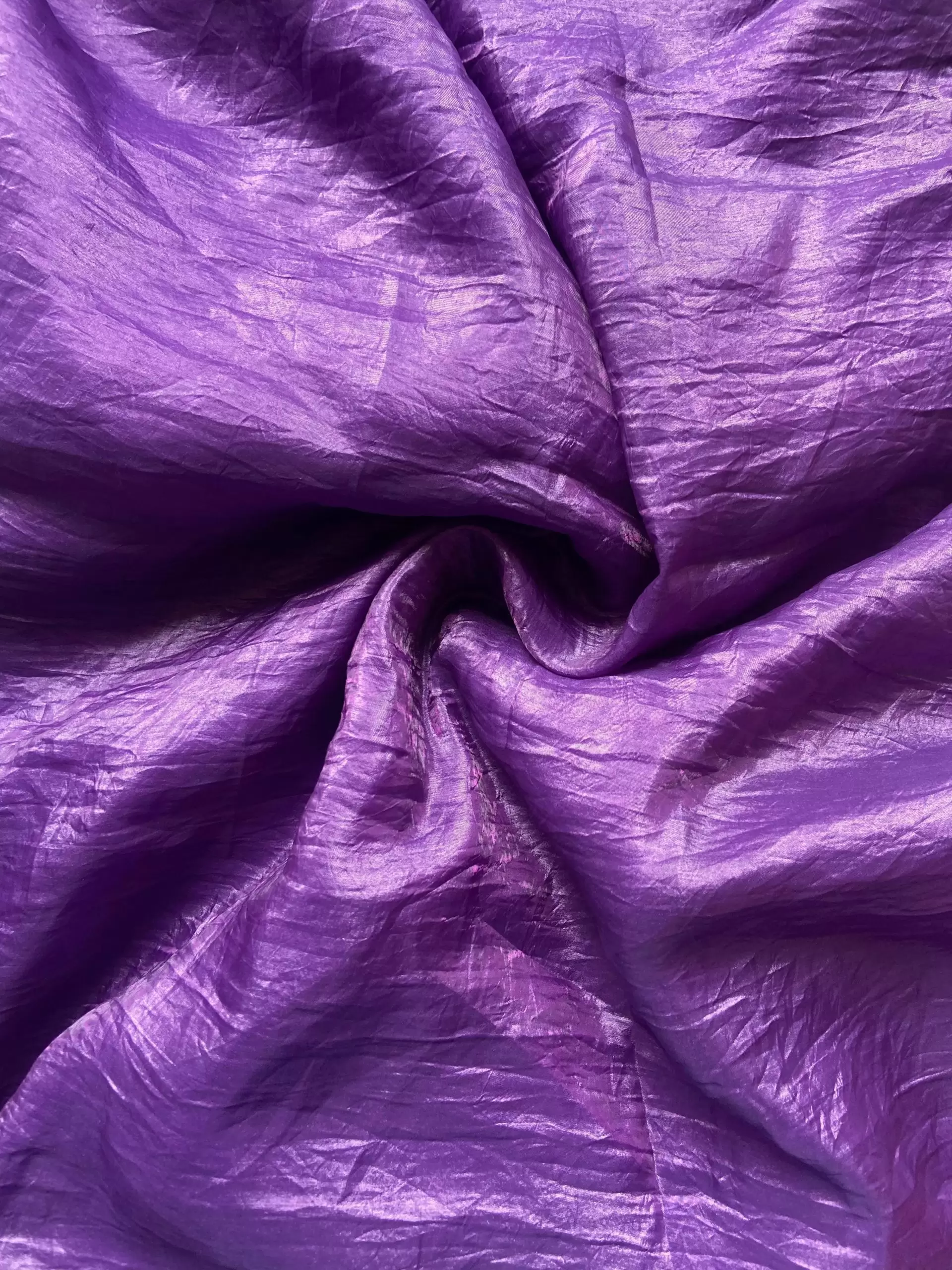 Purple crush tissue silk fabric