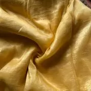 Yellow crush tissue silk fabric