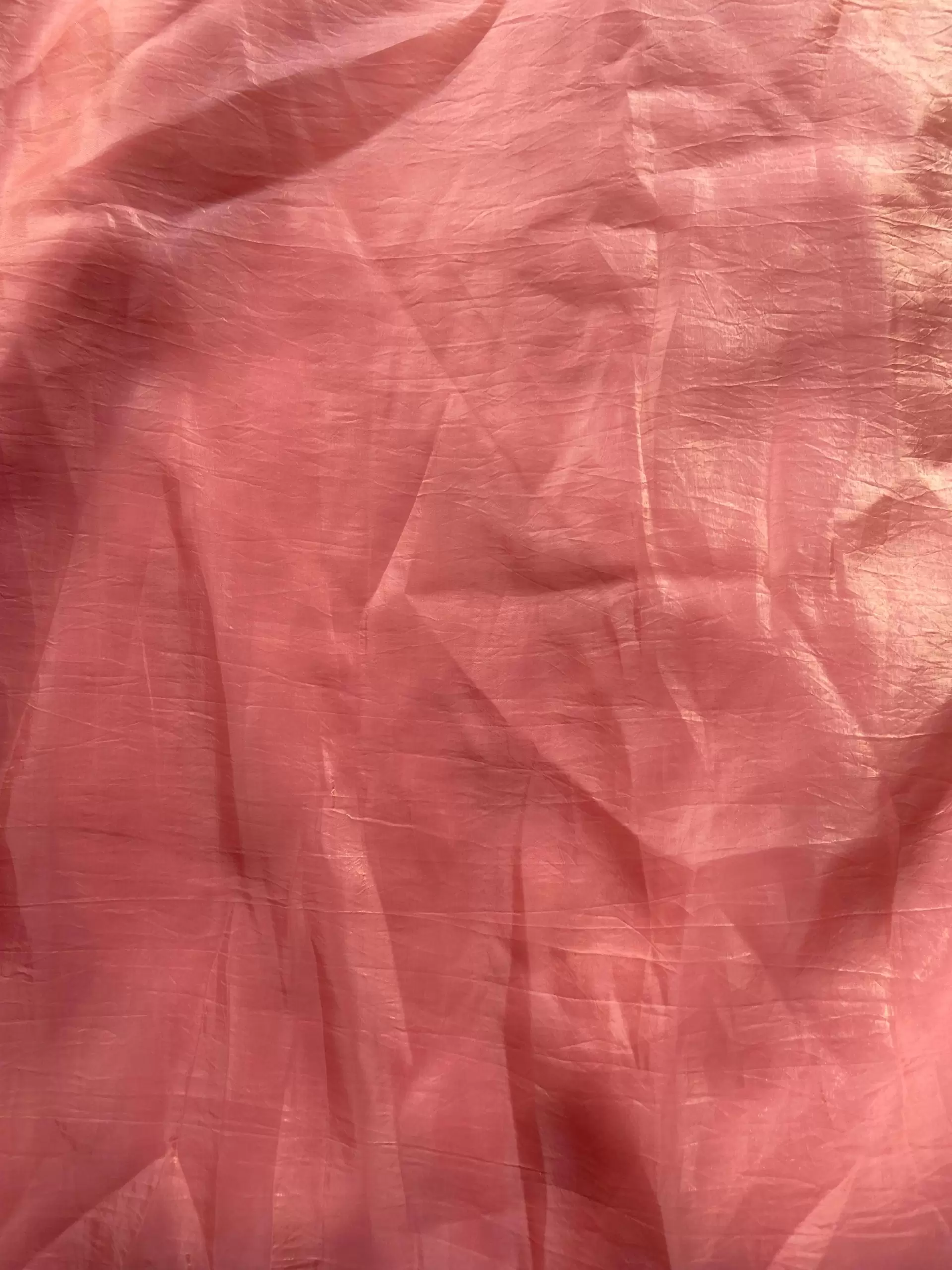 Peach crush tissue silk fabric