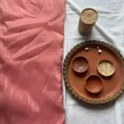 Peach crush tissue silk fabric