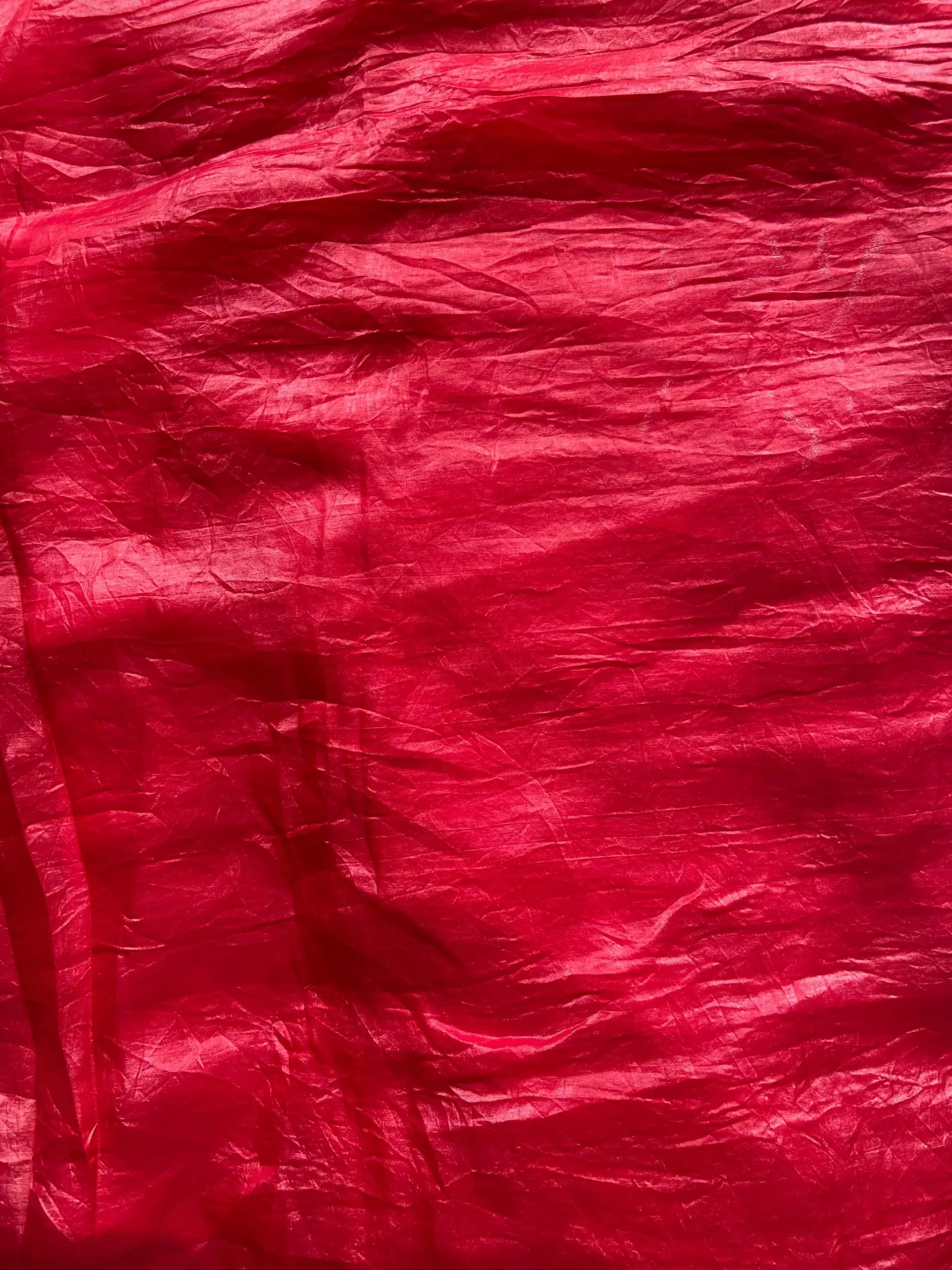 Red crush tissue silk fabric