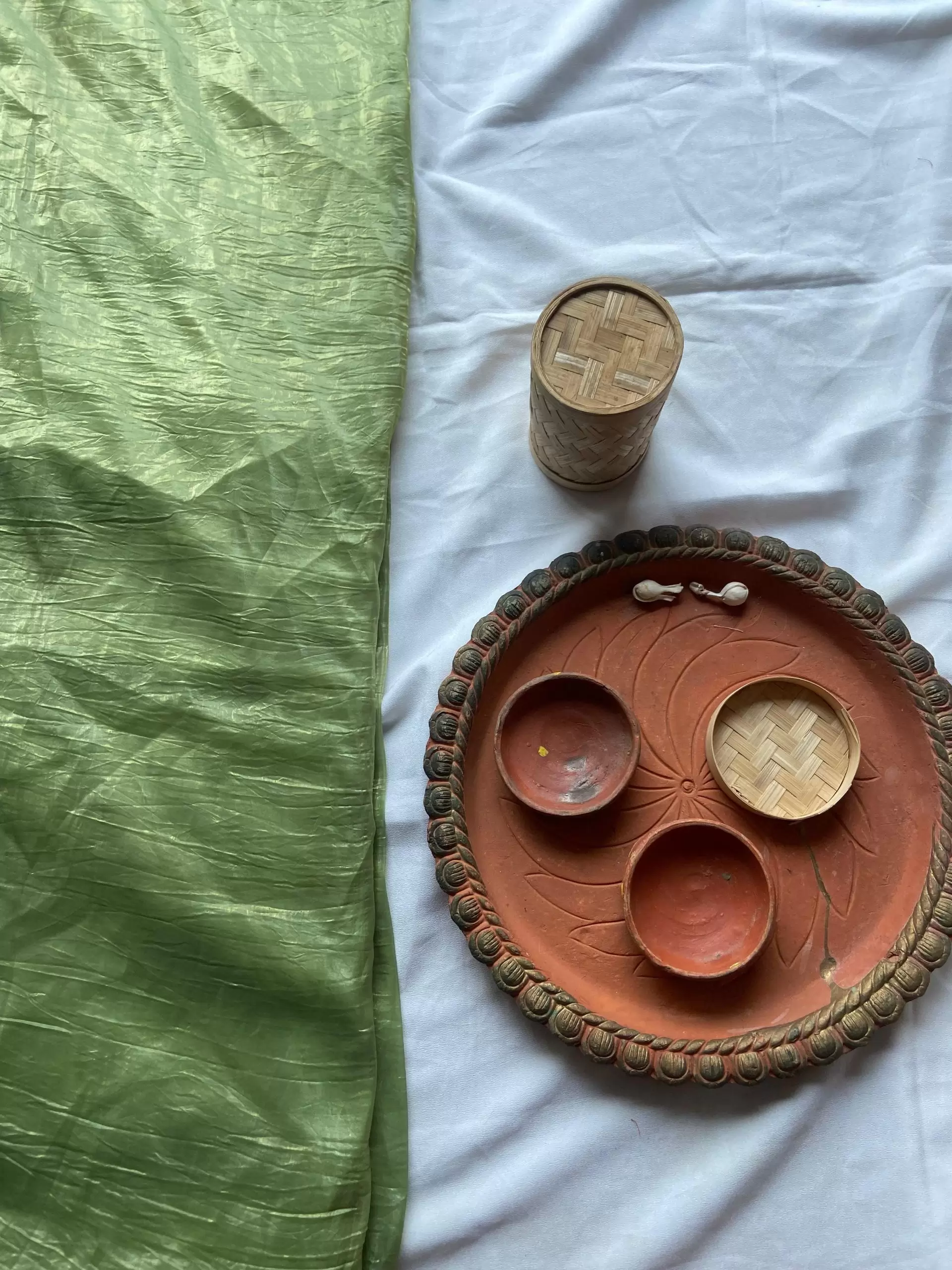 Pastel crush tissue silk fabric