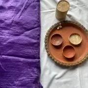 Purple crush tissue silk fabric