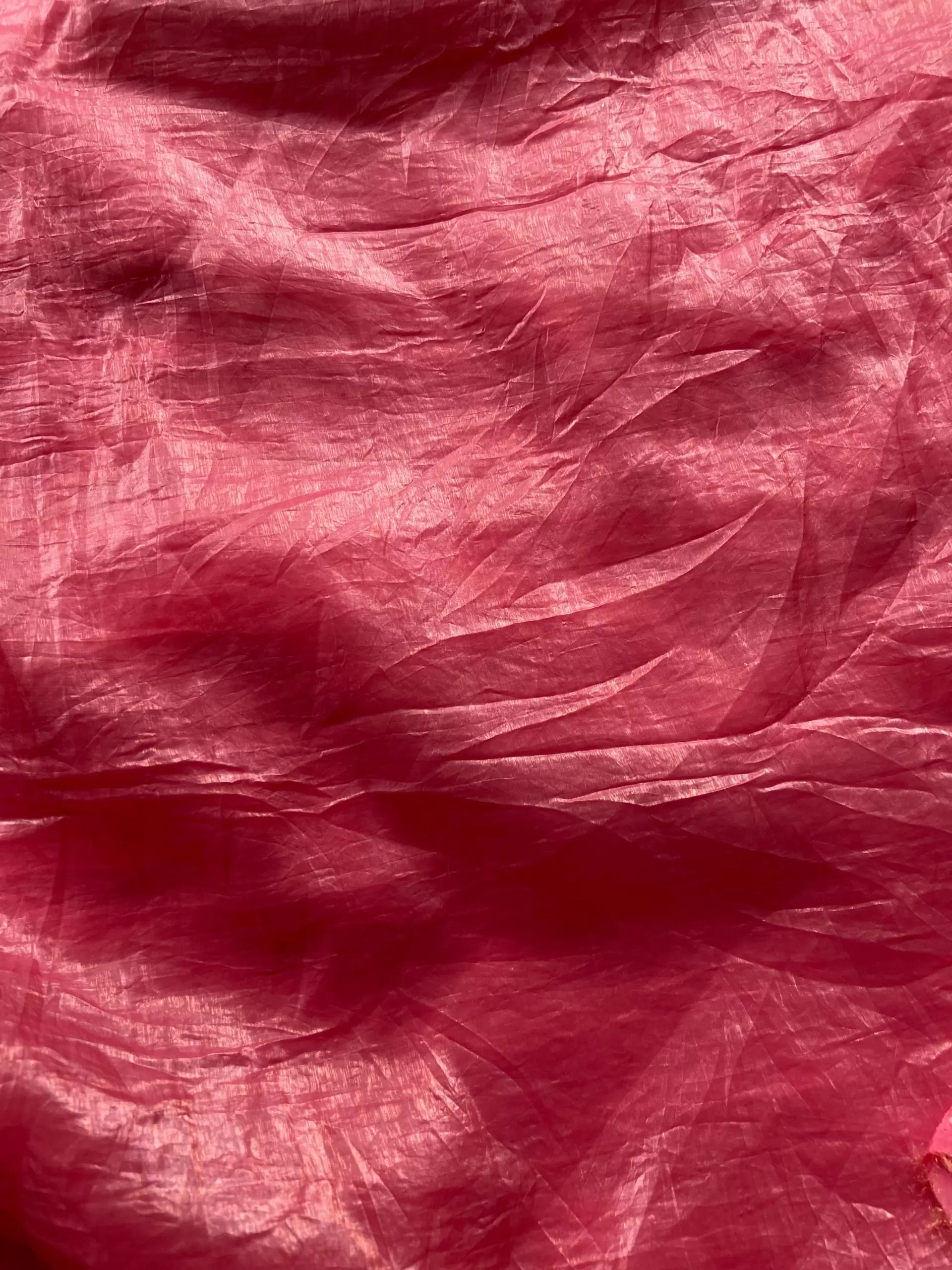 Peach pink crush tissue silk fabric