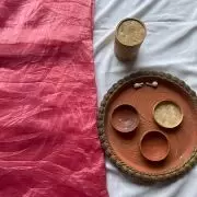 Peach pink crush tissue silk fabric