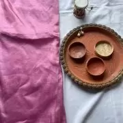 Blush pink crush tissue silk fabric